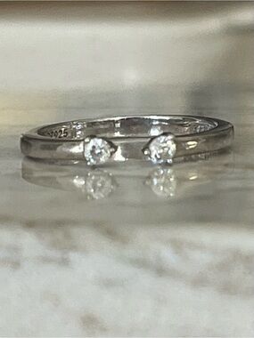 Sterling Silver Cubic Zarconia Open Ring